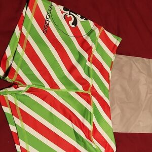 Barbell Voodoo Striped Red and Green Women's Christmas Shorts